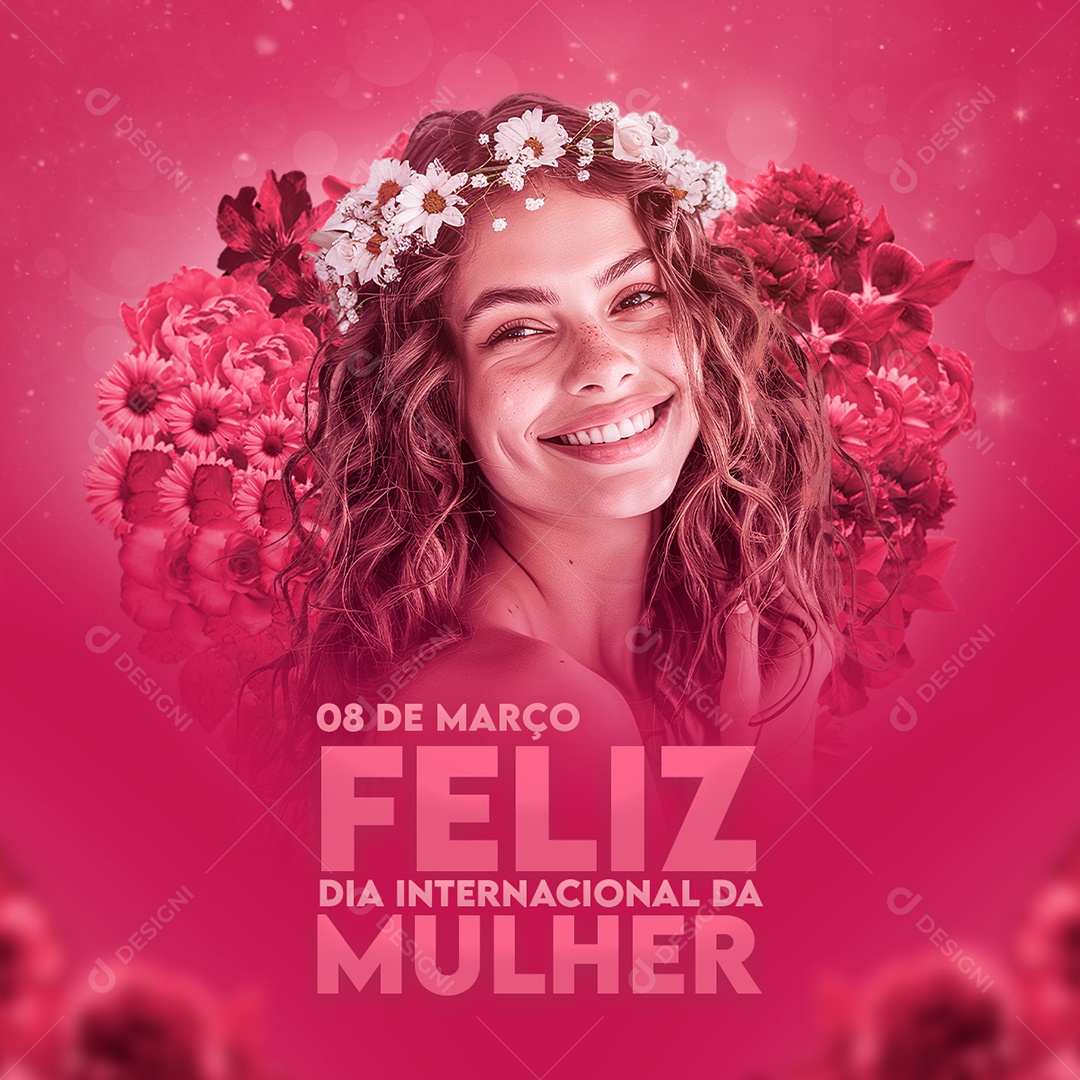 Dia Internacional das Mulheres 8 de Março Social Media PSD Editável