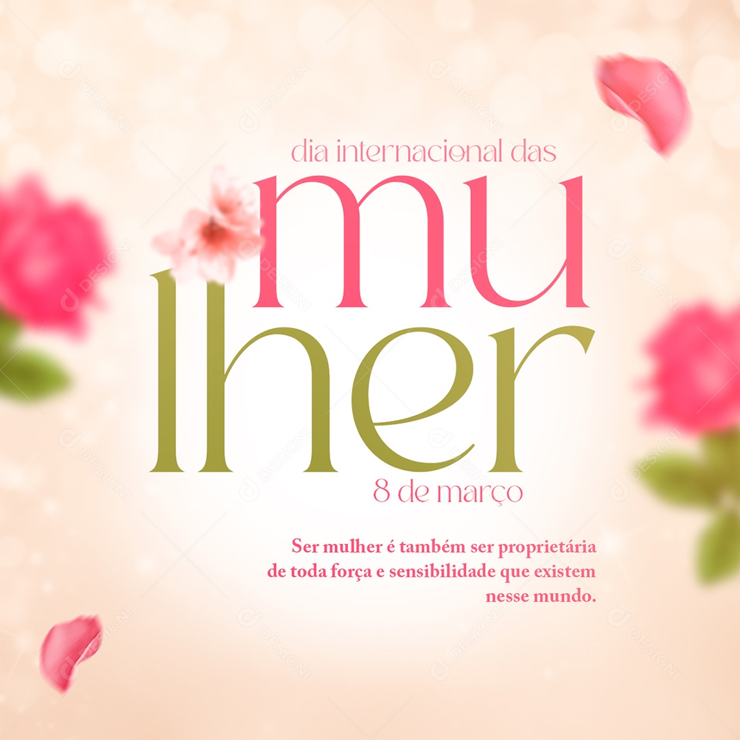 Dia Internacional das Mulheres 8 de Março Social Media PSD Editável