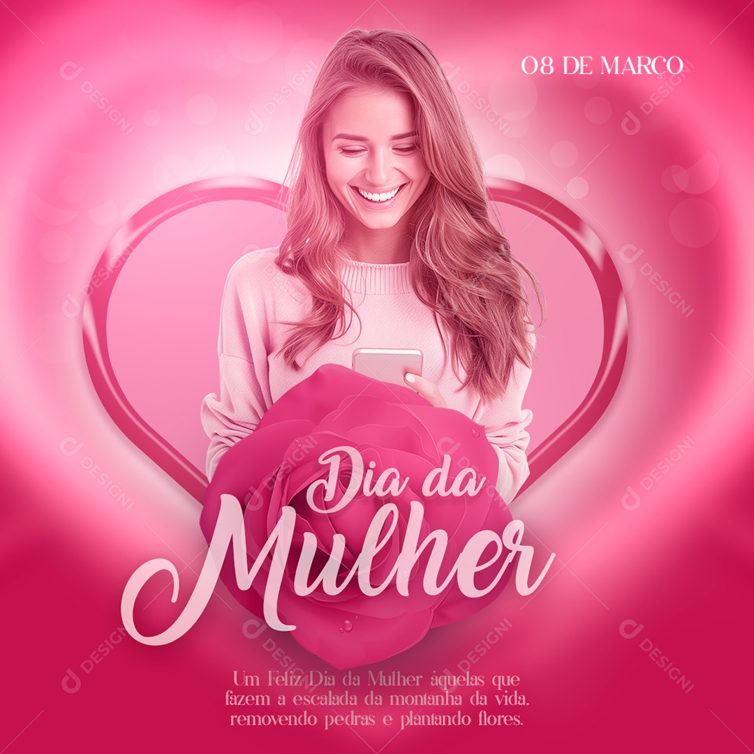Dia das Mulheres Um Feliz Dia Social Media PSD Editável