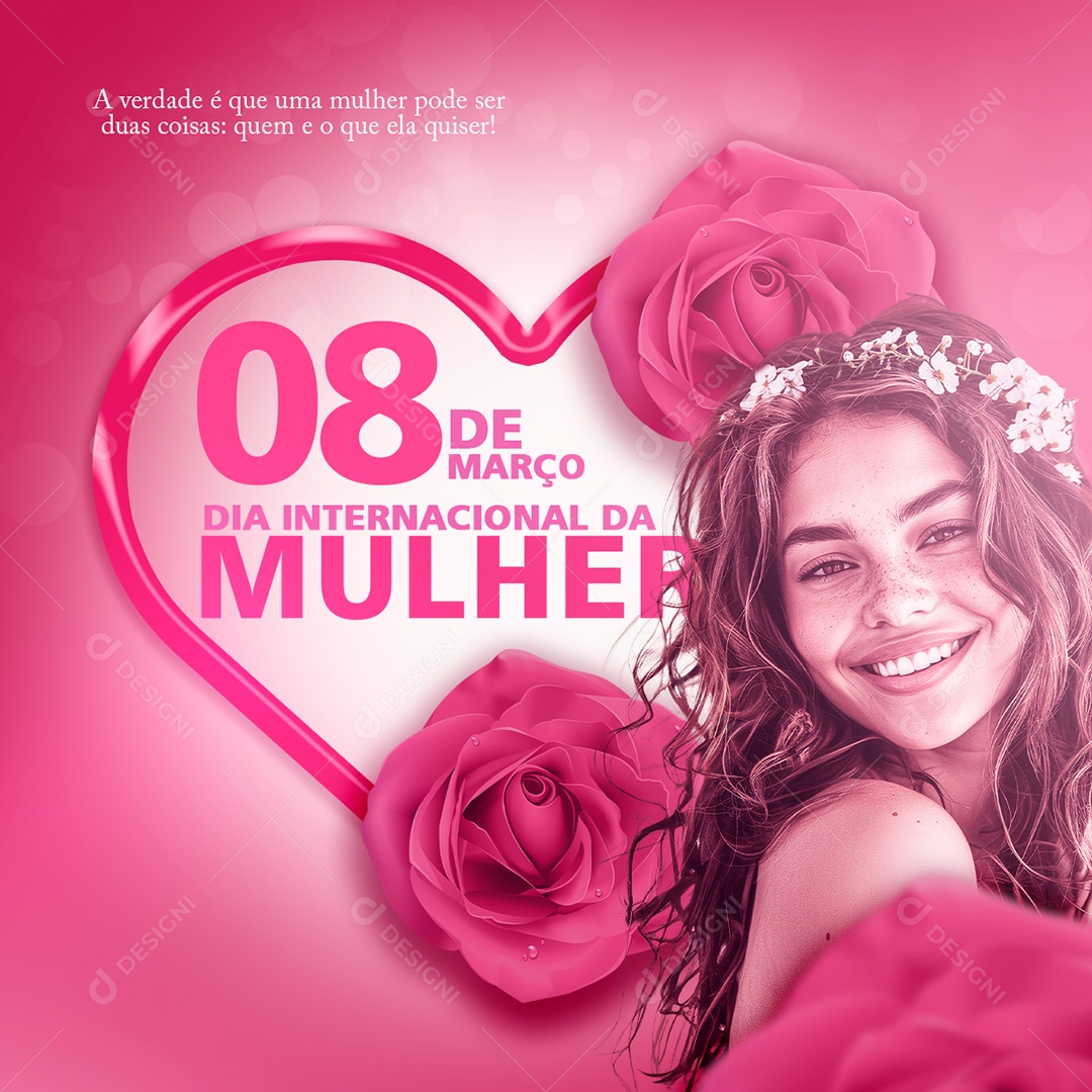 Dia da Mulher 08 de Março Social Media PSD Editável