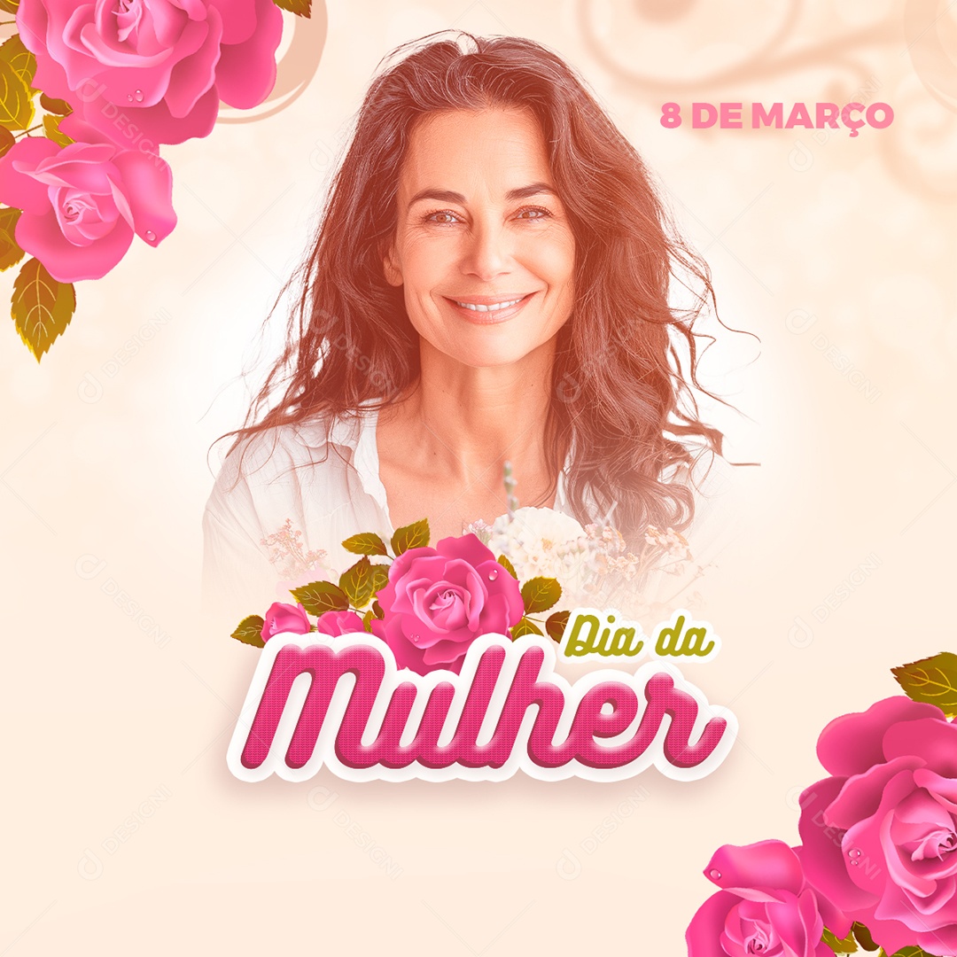 Dia da Mulher 08 de Março Social Media PSD Editável