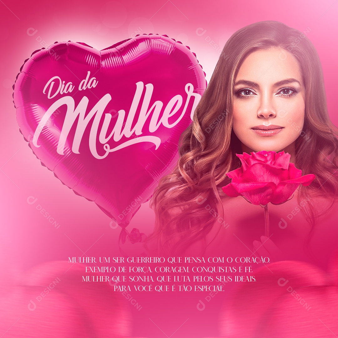 Dia da Mulher Exemplo de Força Social Media PSD Editável