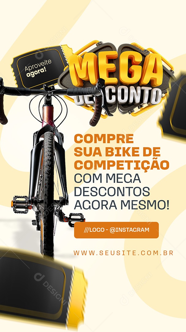 Story Mega Desconto Loja de Bicicleta Compre sua Bike Social Media PSD Editável