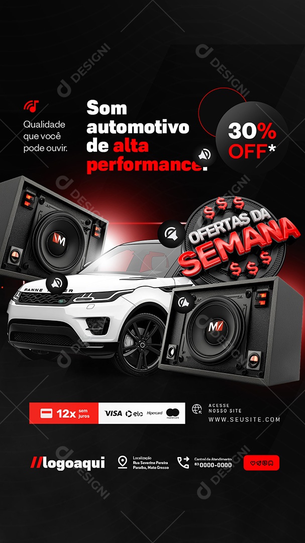 Story Som Turbinado Som Automotivo de Alta Perfomance Social Media PSD Editável