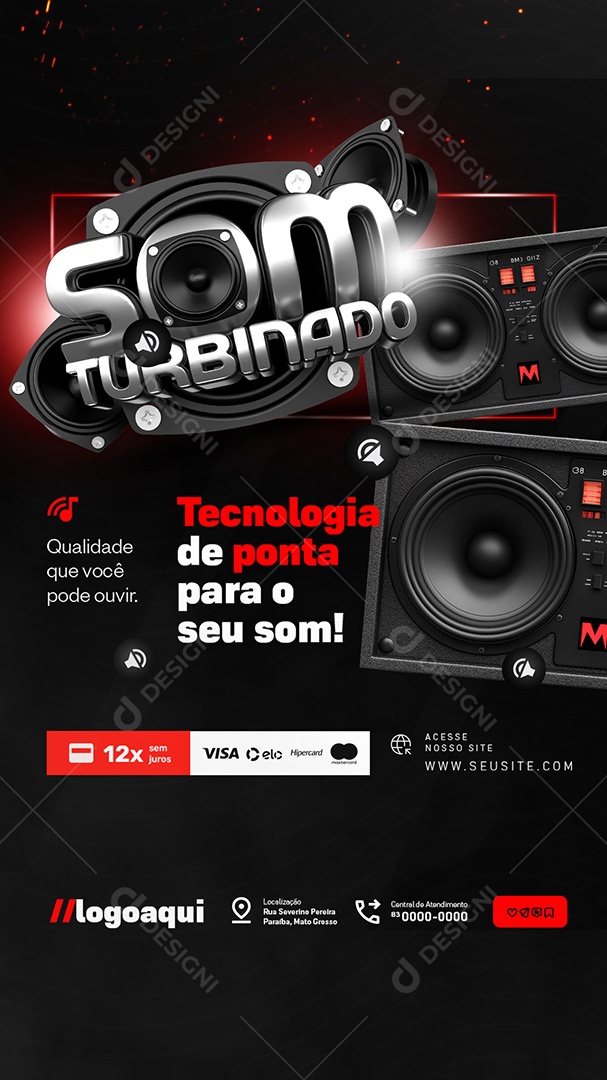 Story Som Turbinado Som Automotivo Tecnologia de Ponta Social Media PSD Editável