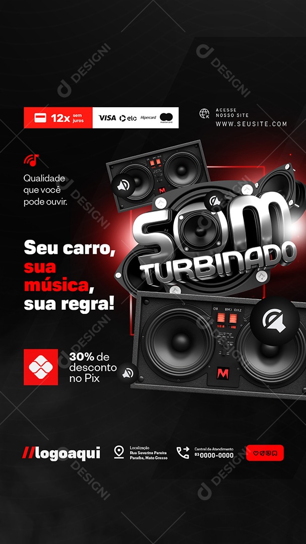 Story Som Turbinado Som Automotivo Seu Carro sua Música Social Media PSD Editável