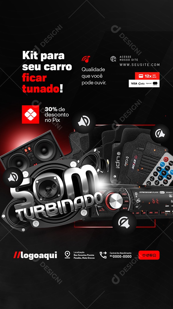 Story Som Turbinado Som Automotivo Seu Carro sua Música Social Media PSD Editável