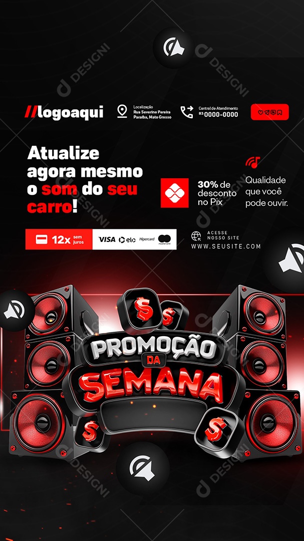 Story Som Turbinado Som Automotivo Promoção da Semana Social Media PSD Editável