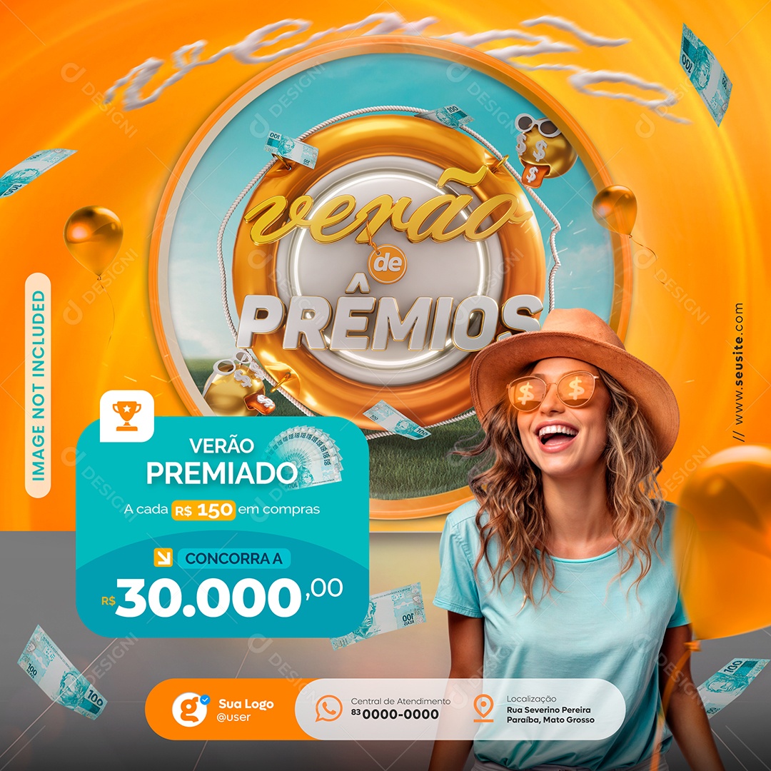 Verão da Prêmios Social Media PSD Editável