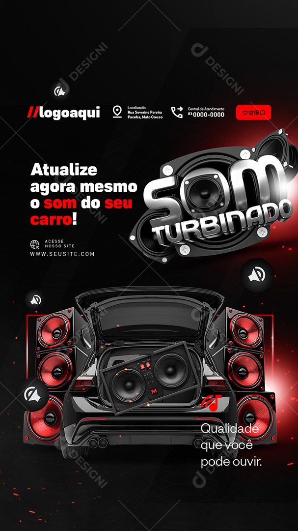 Story Som Turbinado Som Automotivo Atualize Agora Mesmo Social Media PSD Editável