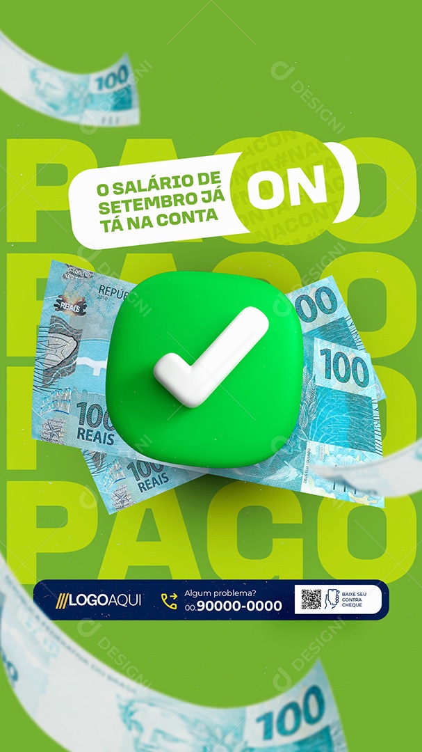 Story Prefeitura O Salário de Setembro Já Tá na Conta On Social Media PSD Editável