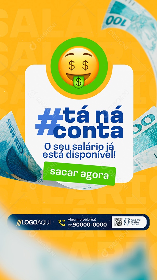 Story Prefeitura Tá na Conta Sacar Agora Social Media PSD Editável