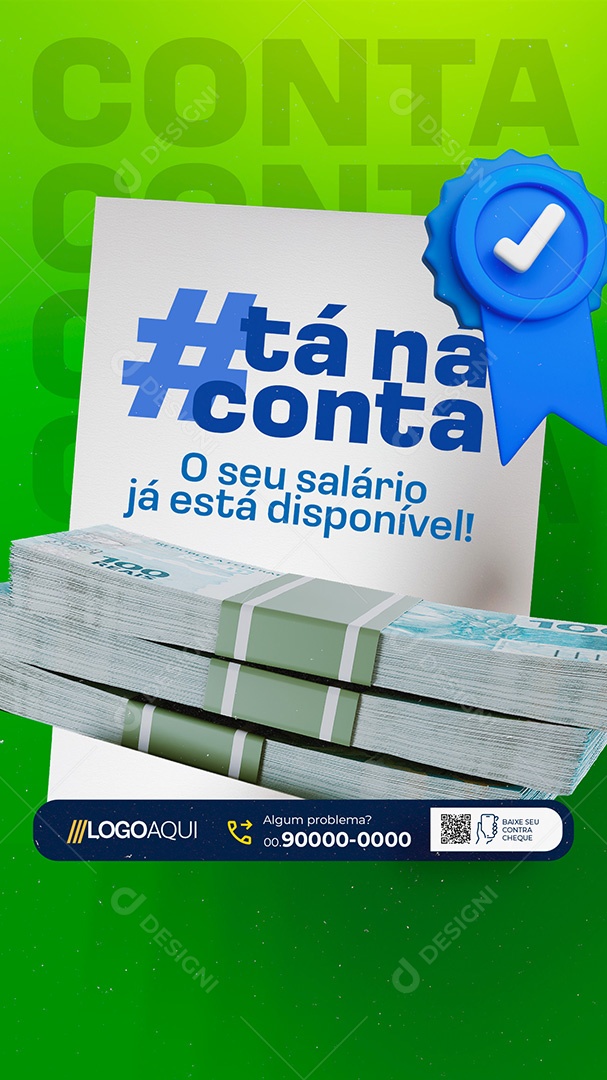 Story Prefeitura Tá na Conta O Seu Salário Já Está Disponível Social Media PSD Editável