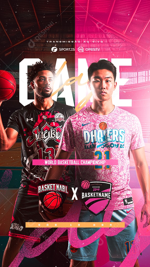 Story World Basketball Championship Game Day Social Media PSD Editável
