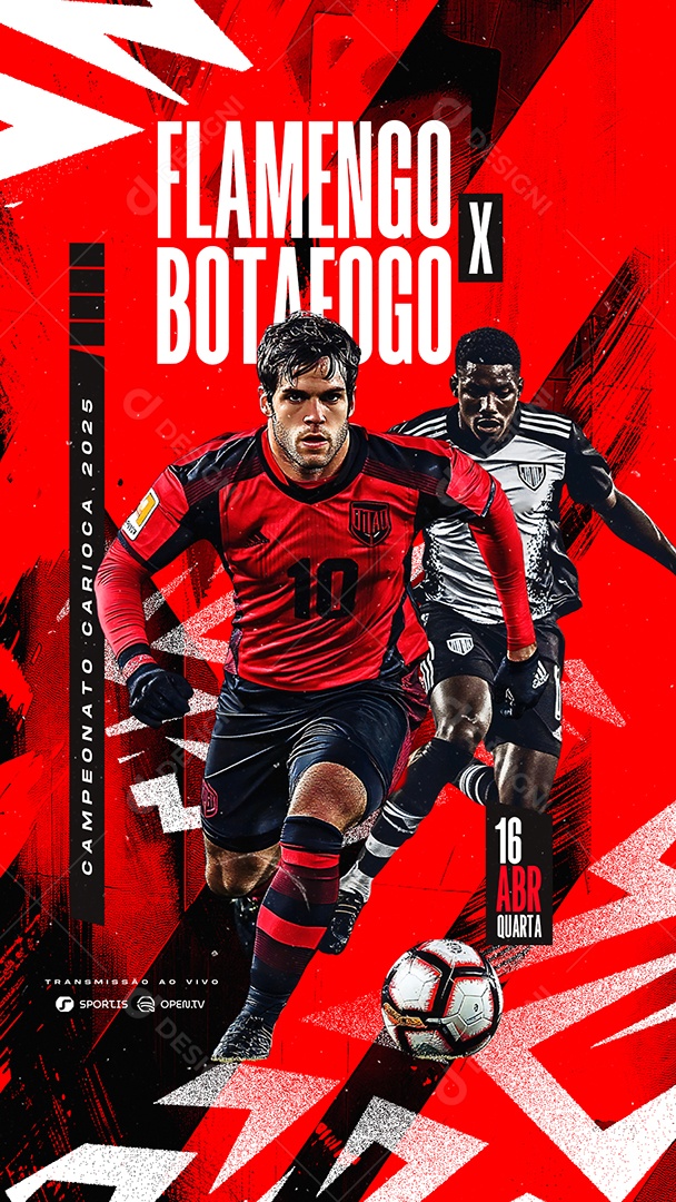 Story Campeonato Carioca Flamengo x Botafogo Social Media PSD Editável