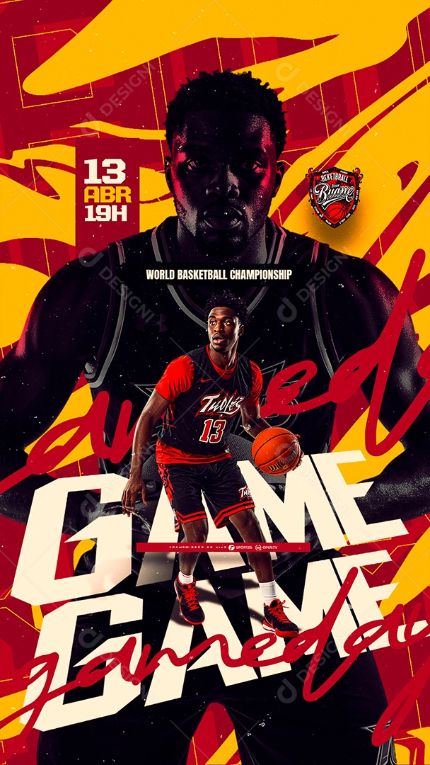 Story World Basketball Championship Game Social Media PSD Editável