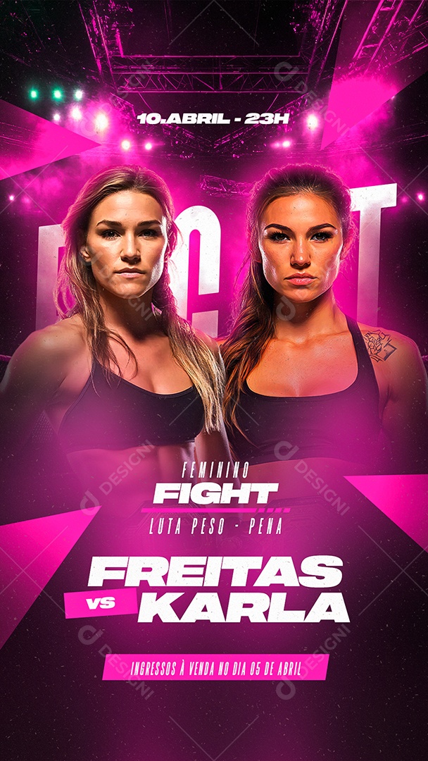 Story Fight Feminino Luta Peso Pena Freitas vs Karla Social Media PSD Editável