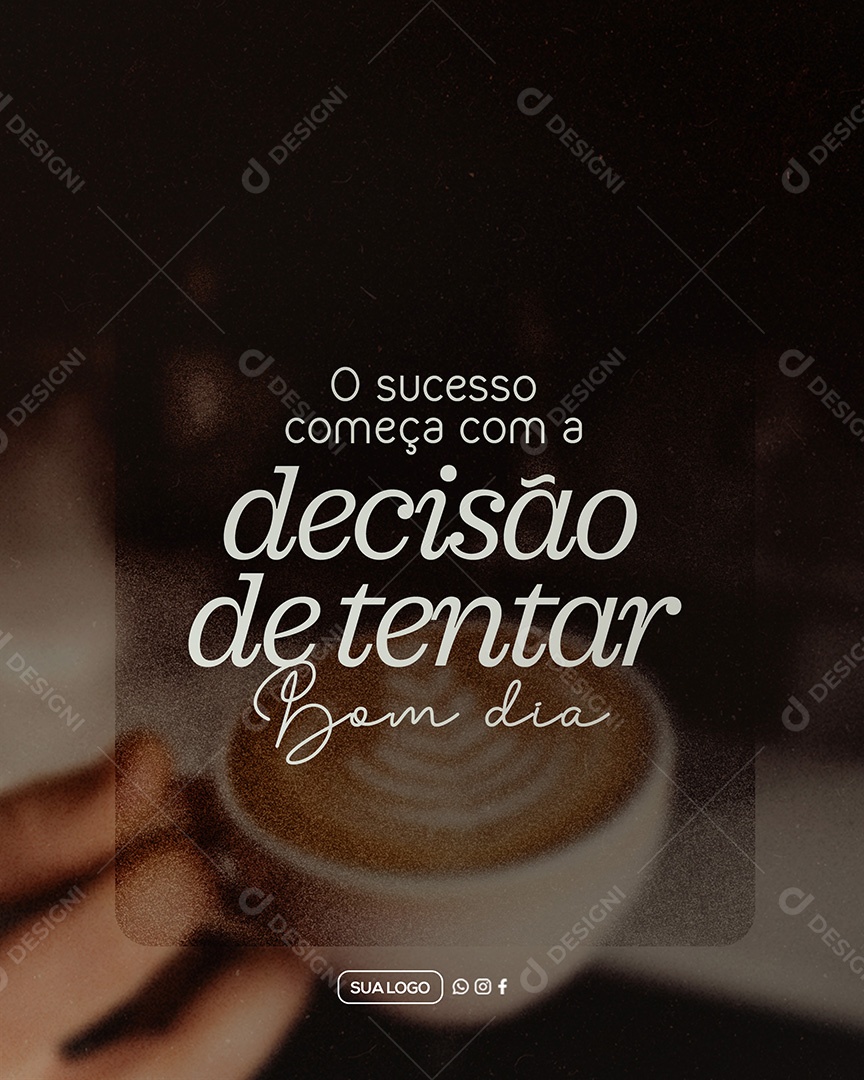 Bom Dia Frase Motivacional Social Media PSD Editável