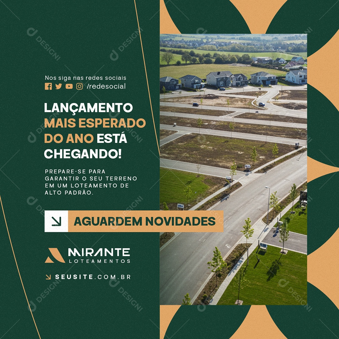 Terreno Lançamento Mais Esperado do Ano Está Chegando Social Media PSD Editável