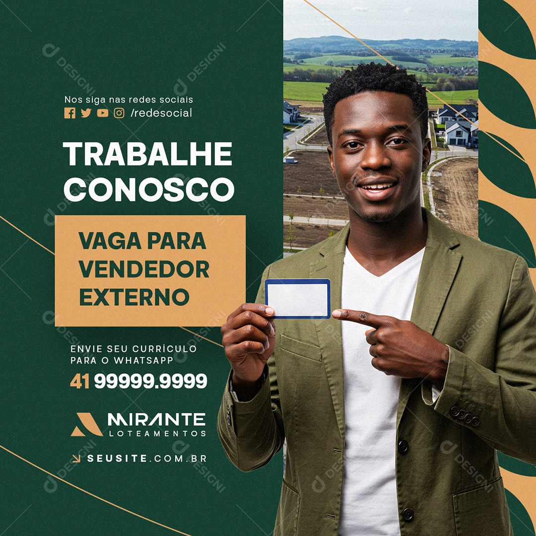 Terreno Trabalhe Conosco Social Media PSD Editável