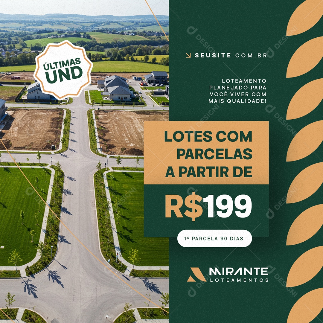 Terreno Lotes com Parcelas Social Media PSD Editável