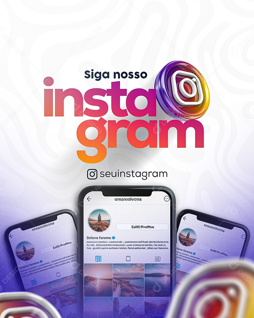 Siga Nosso Instagram Social Media PSD Editável