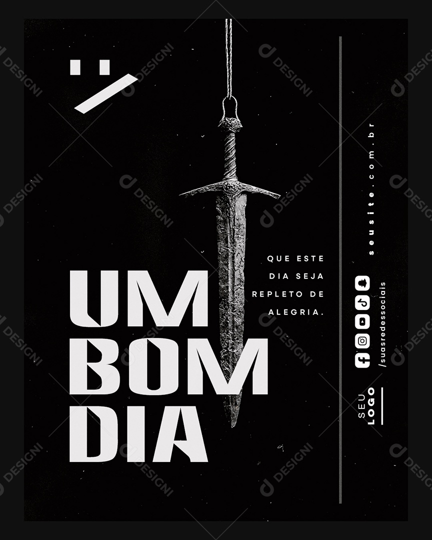 Frase Motivacional Um Bom Dia Social Media PSD Editável