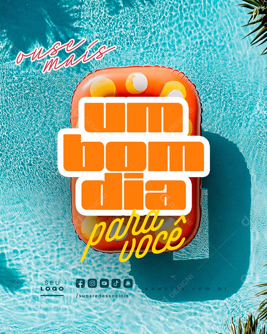 Frase Motivacional Um Bom Dia Para Você Social Media PSD Editável