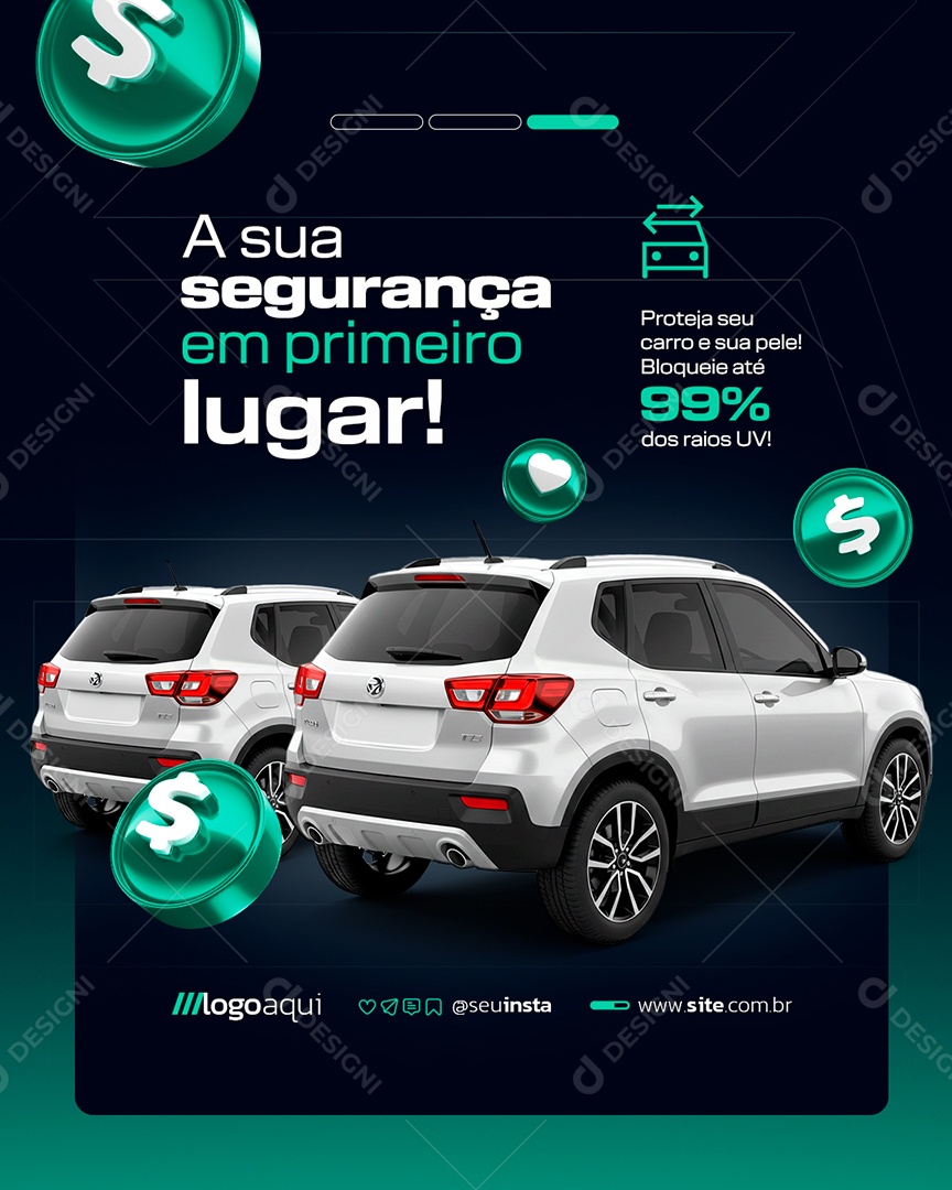 Película A Sua Segurança em Primeiro Lugar Social Media PSD Editável