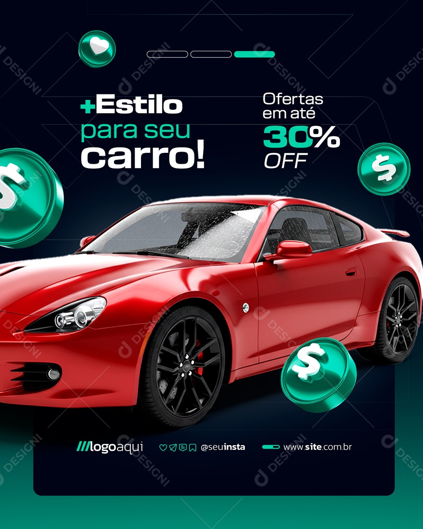 Película Mais Estilo para Seu Carro Social Media PSD Editável