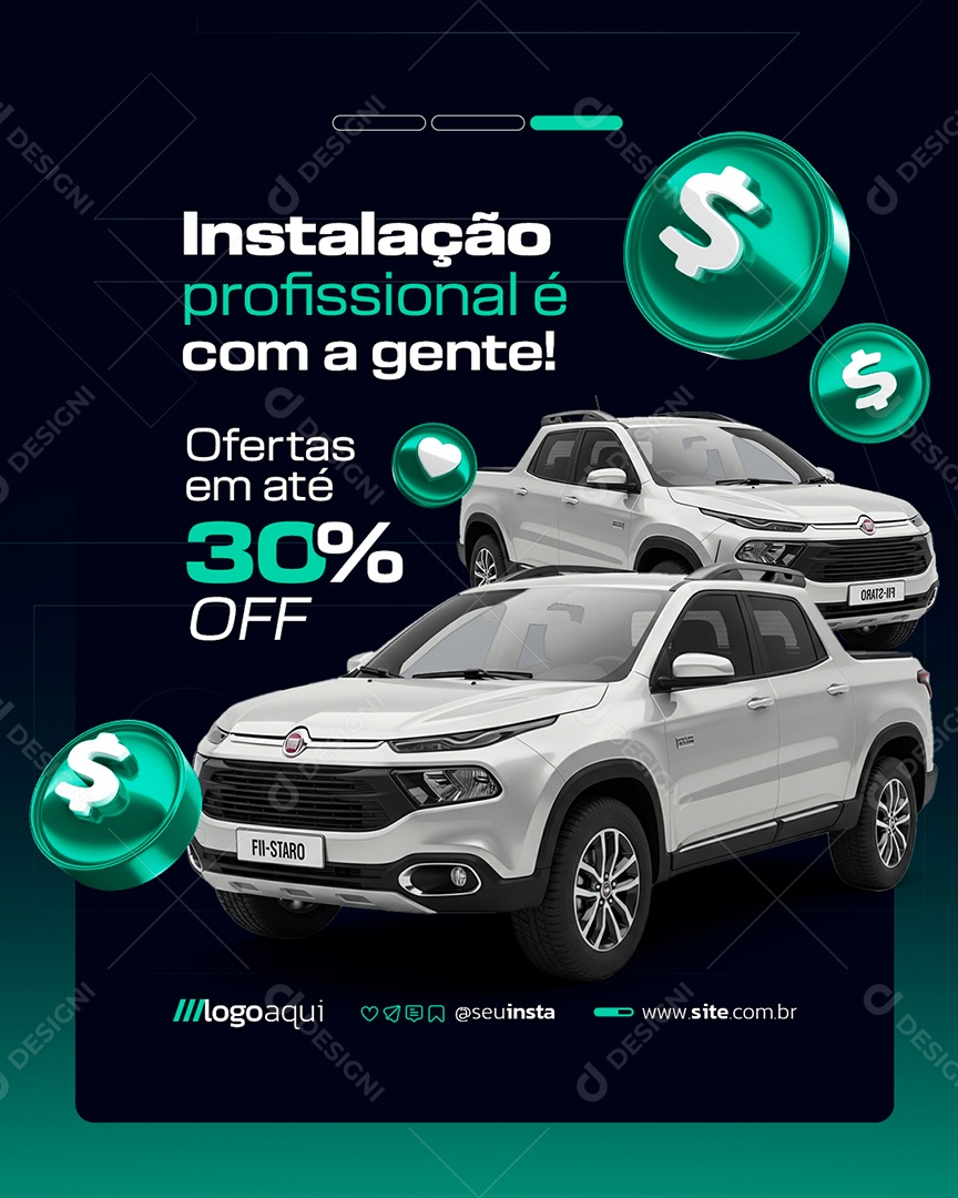 Película Instalação Profissional é Com a Gente Social Media PSD Editável