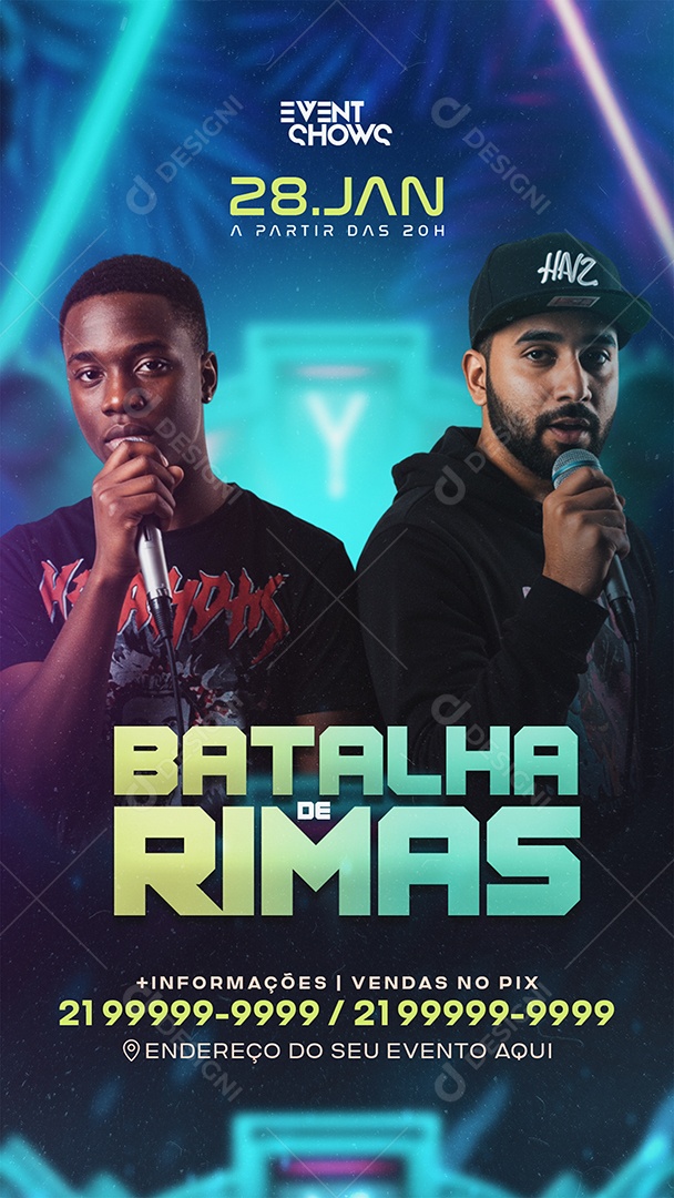 Story Flyer Batalha de Rimas Social Media PSD Editável