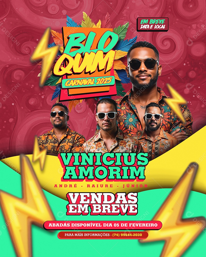 Feed Flyer Bloquim Canaval 2025 Social Media PSD Editável