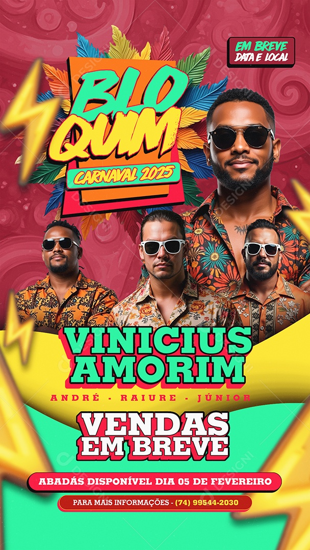 Story Flyer Bloquim Canaval 2025 Social Media PSD Editável