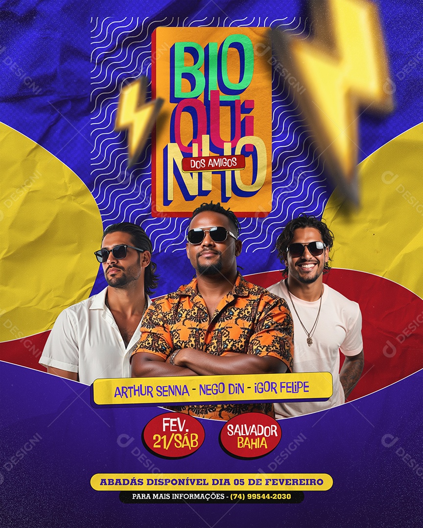 Feed Flyer Bloquinho dos Amigos Social Media PSD Editável