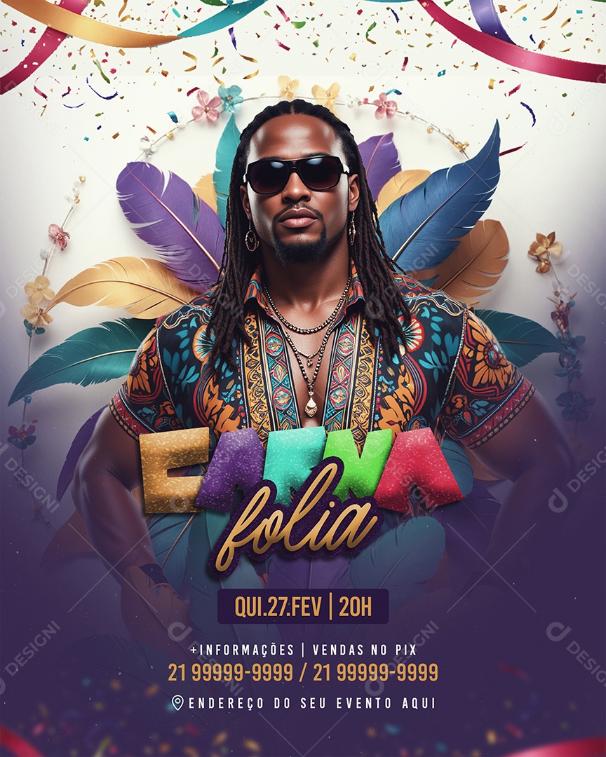 Feed Flyer Carna Folia Social Media PSD Editável