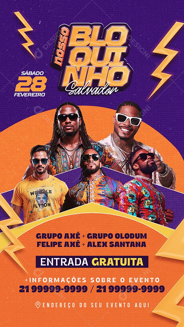 Story Flyer Nosso Bloquinho Salvador Social Media PSD Editável