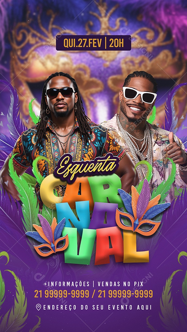 Story Flyer Esquenta Carnaval Social Media PSD Editável