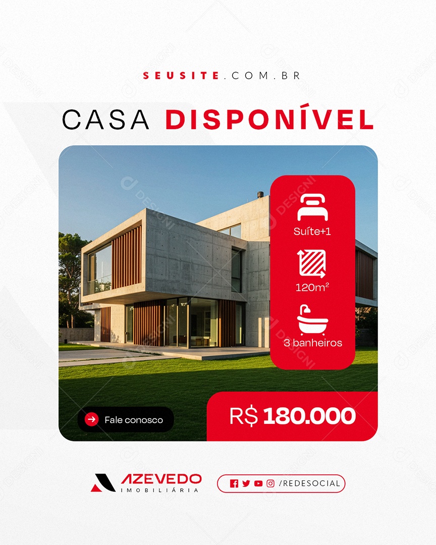 Imobiliária Casa Disponível Social Media PSD Editável