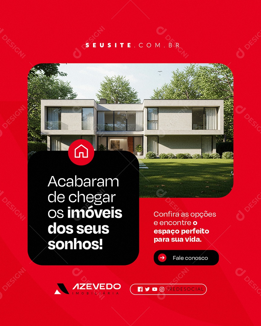 Imobiliária Acabaram de Chegar os Imóveis Social Media PSD Editável