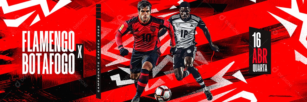 Carrossel Campeonato Carioca Flamengo x Botafogo Social Media PSD Editável