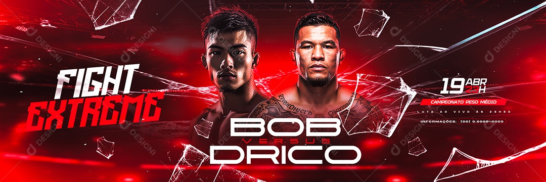 Carrossel Fight Extremo Bob Versus Drico Social Media PSD Editável