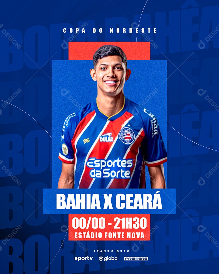 Futebol Bahia X Ceará Social Media PSD Editável