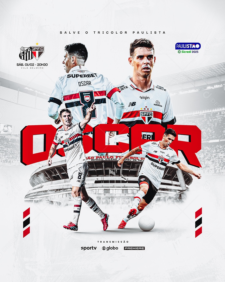 Futebol Salve o Tricolor Paulista Social Media PSD Editável