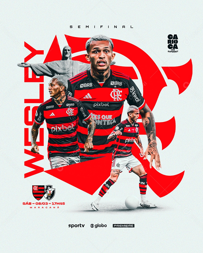 Time de Futebol Flamengo Social Media PSD Editável