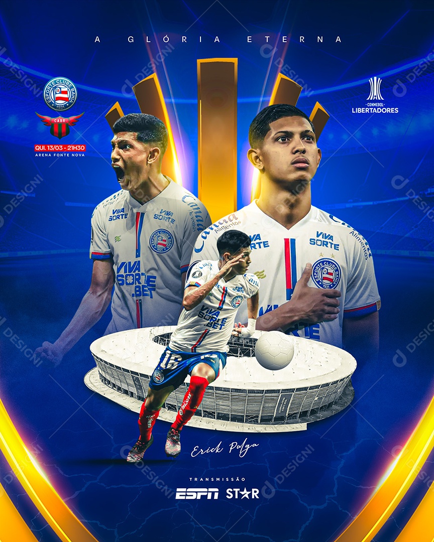 Time de Futebol Bahia Social Media PSD Editável