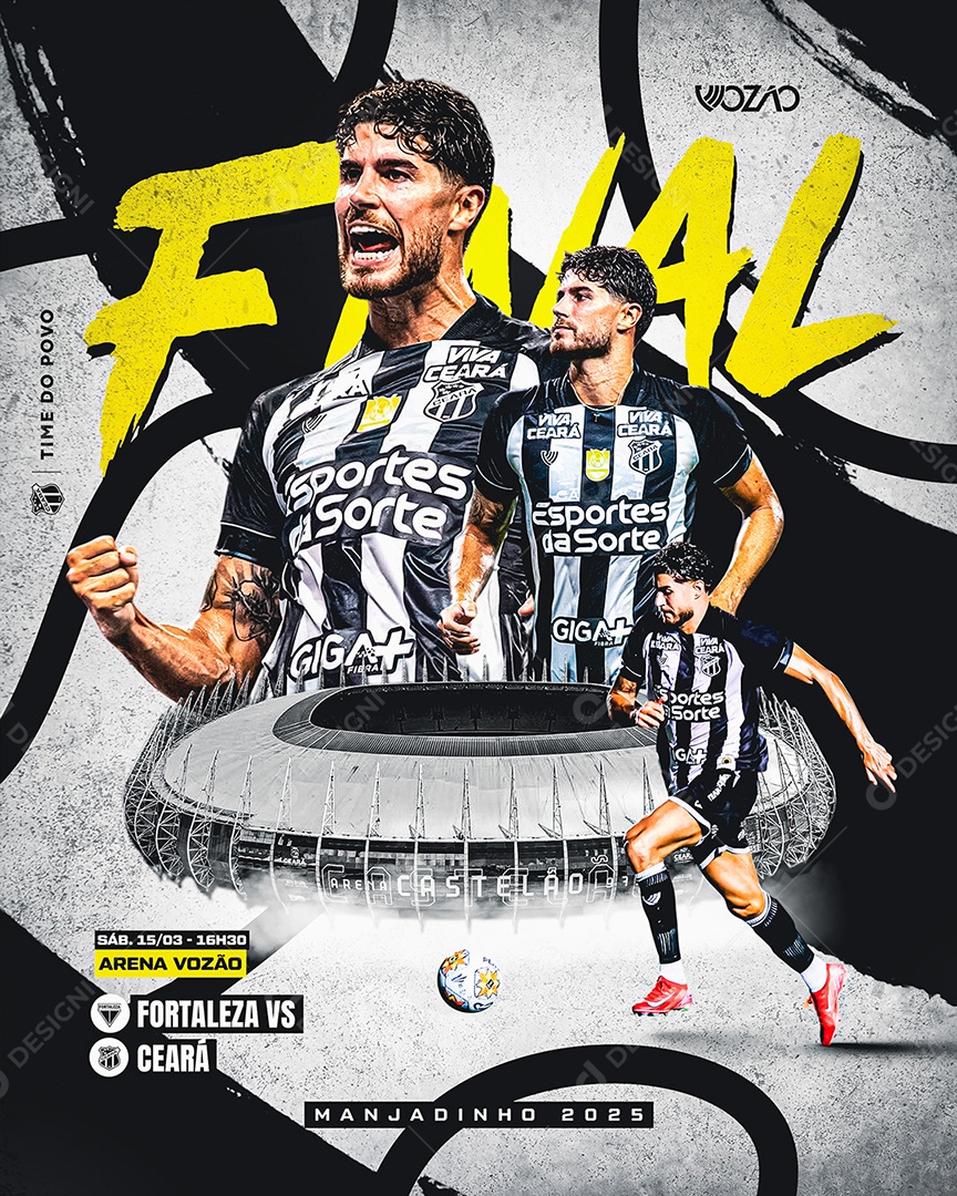 Final Fortaleza vs Ceará Social Media PSD Editável