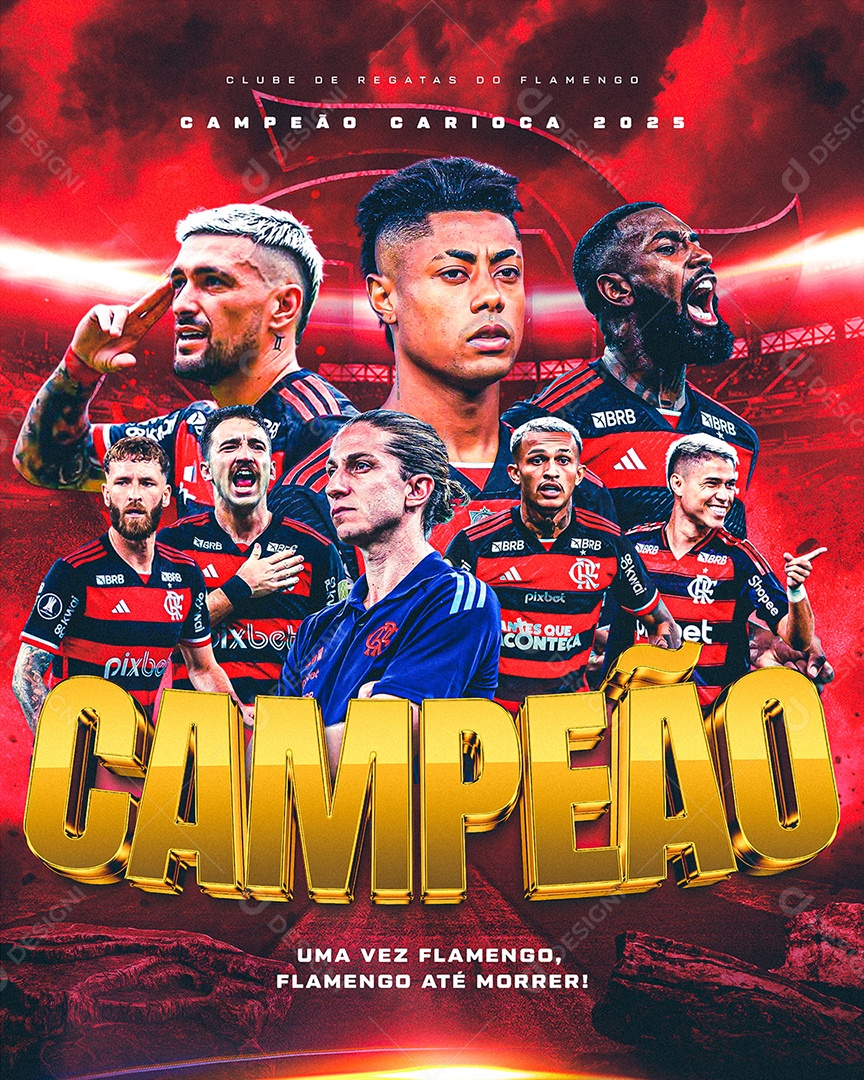 Flamengo Campeão Carioca Social Media PSD Editável