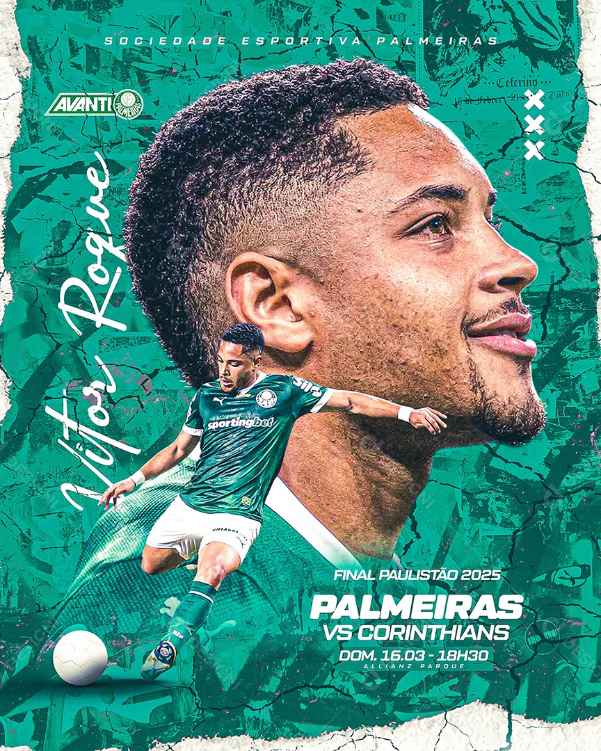 Final Palmeiras x Corinthians Social Media PSD Editável
