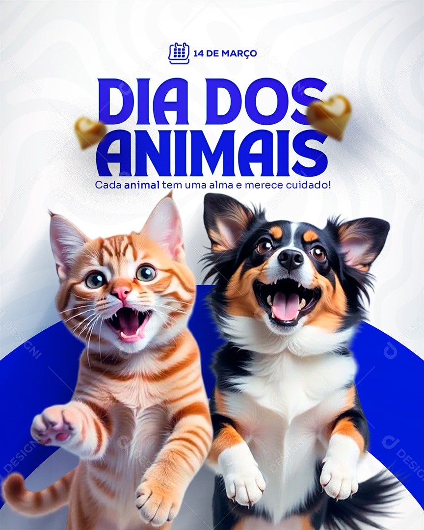 Dia dos Animais 14 de Março Social Media PSD Editável